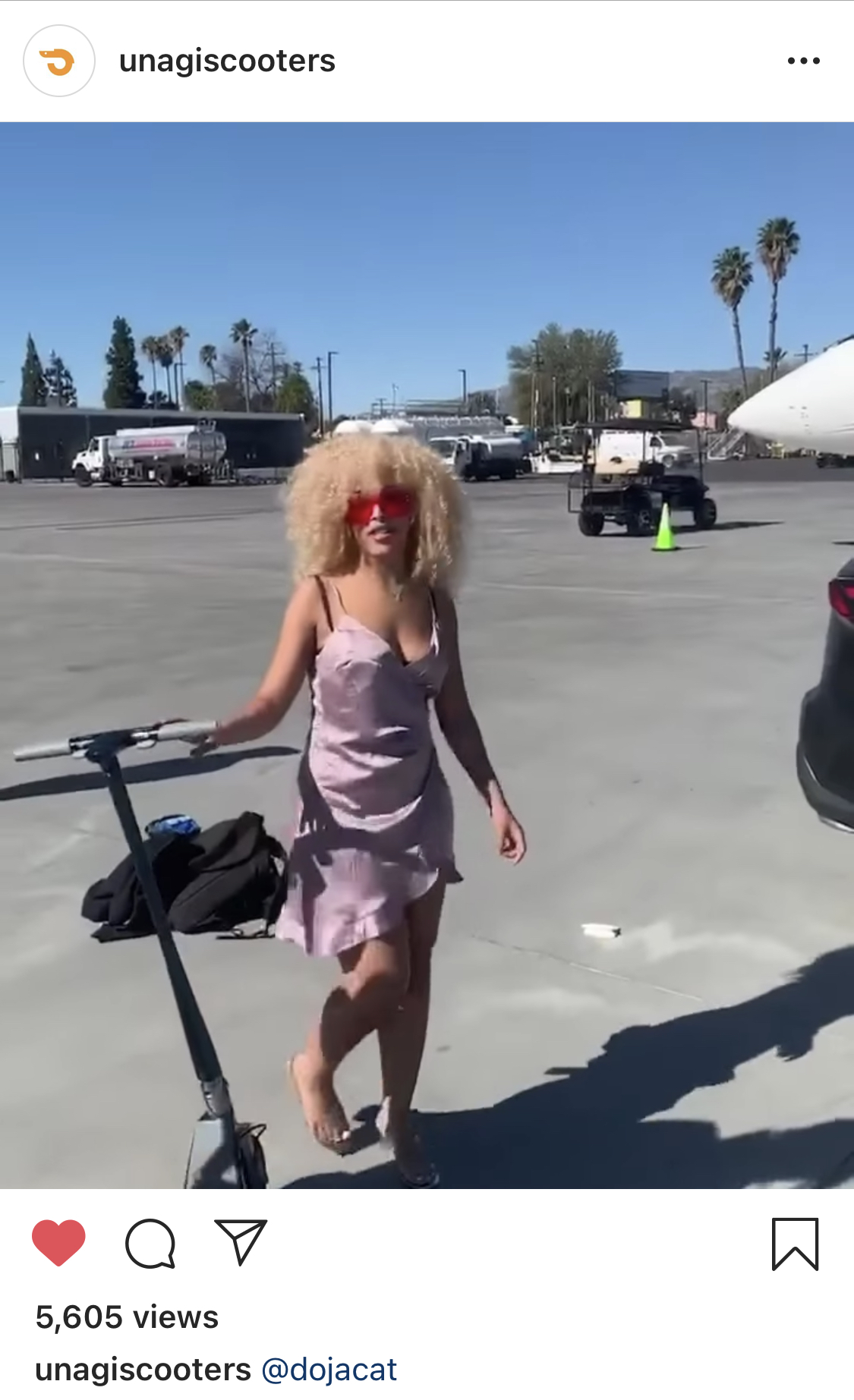Doja Cat with Unagi Scooter